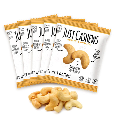 Roastery Coast - Just Cashews Unsalted | Individually wrapped snack (1 Oz
