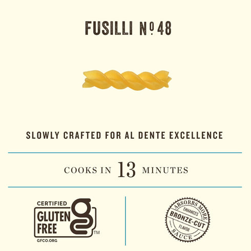 Rummo N.48 12 (Pack 1) Gluten Free Fusilli - Gluten Free Fusilli Pasta Noodles, Made with Brown Rice & Corn, Pasta from