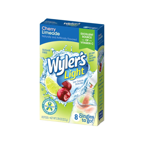 48 Packets (Pack 6) Wyler's Light Singles To Go, Cherry Limeade Water Drink Mix, Total Powder Drink Mix