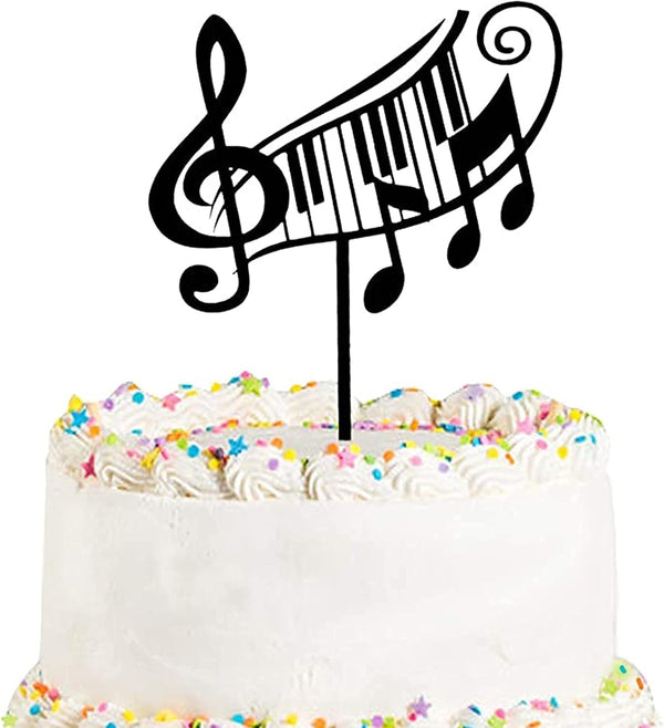 XUZHAN Music Notes Birthday Cake Topper 3PCS Musical Notes Acrylic Cupcake Toppers for