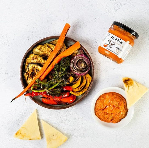 6 6.5 oz 39 oz Matiz Romesco Sauce Spanish Roasted Pepper and Nut Sauce, jars of each, total, Traditional Romesco