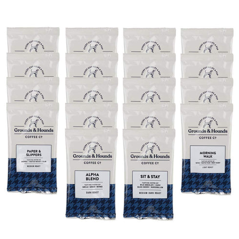 Grounds & Hounds Organic Coffee Variety Pack - 18 x 2.5oz Grounds,