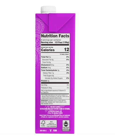 (Pack 3) (24 Bhakti Chai Tea Concentrate | Unsweetened Sugar-Free Tea, Organic Fresh Ginger, Black Tea, Spiced