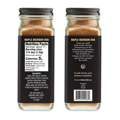 Watkins Grilling Maple Bourbon Seasoning, 4 oz (Pack of 1) (Packaging may vary)