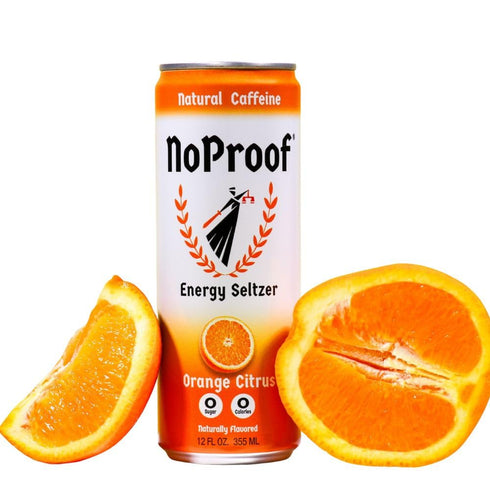 NoProof 100% 0 0 0 0 0 12oz (6-pack) Energy Seltzer, Orange Citrus- Naturally Flavored, Natural Green Tea Caffeine +