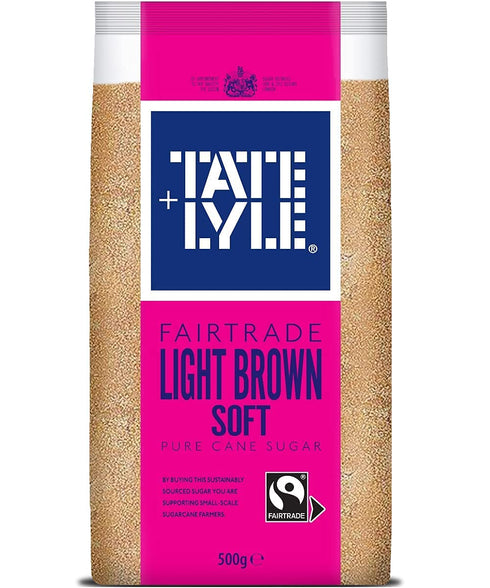Tate & Lyle (500g) Pack 2 Fairtrade Light Brown Cane Soft Sugar