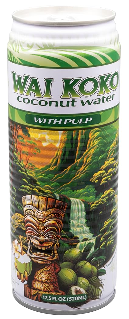 Wai Koko Coconut Water with Pulp, 17.5oz (12 pack)