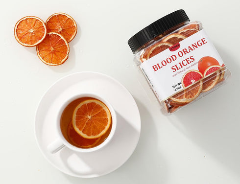 Slices,4.5Oz/128g,Dehydrated Premium Dried Blood Orange Blood Orange for Cocktails,NO Addtives & No Sugar Added.