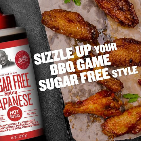 14 Oz (Pack 3) G Hughes Sugar Free Spicy Japanese BBQ Sauce - Gluten Free Hot Japanese Barbecue Sauce, Gourmet Asian