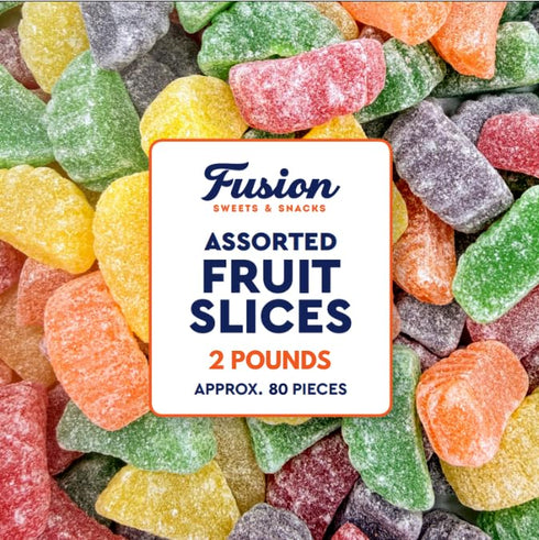 Assorted Fruit Slices Jelly Candy 2 Pound Bulk Bag of Old-Fashioned Sugar-Dusted