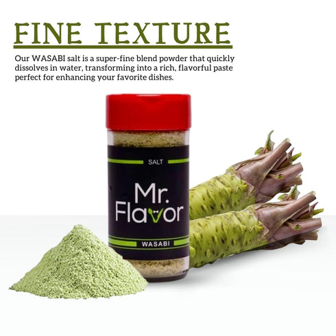 4oz Mr. Flavor Wasabi Sea Salt - Exotic & Zesty Seasoning, Perfect for Sushi & Seafood, All-Natural Ingredients