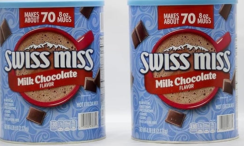 Express Minds llc (76.5 oz.) (2) 6 Swiss Miss Milk Chocolate Hot Cocoa Mix And Come With Peppermints candy cane spoons
