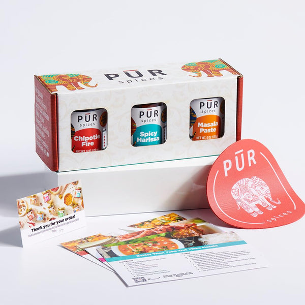 PUR Spices Tasty Gift Box I Set of Three Hot Sauces and