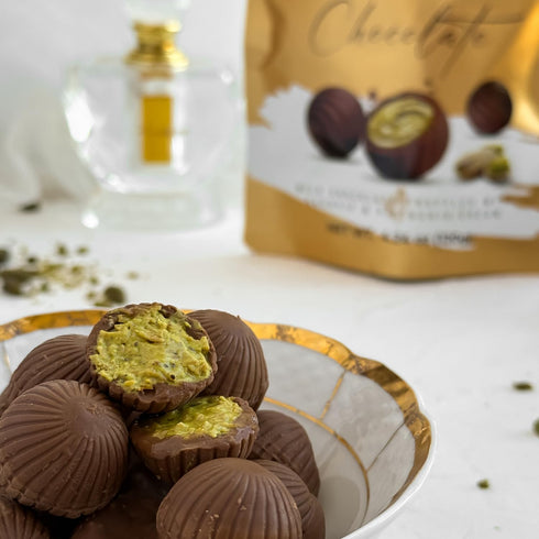 4.24 oz BEEMAX Dubai Style Chocolate Truffles, Made with Premium Milk, Pistachio Cream & Crunchy Kadaifi, Middle