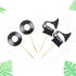 Morndew 24 PCS Vinyl Record Phonograph Cupcake Toppers for Nostalgic Dancing Ball Music Theme Party Decorations