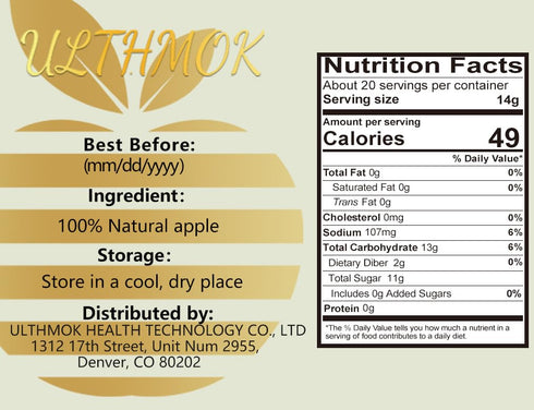 Apples,10 Oz /283g,1 100% Premium Dried Diced Ingredient Made with Natural Apple, No Sugar Added Dehydrated Apple, No