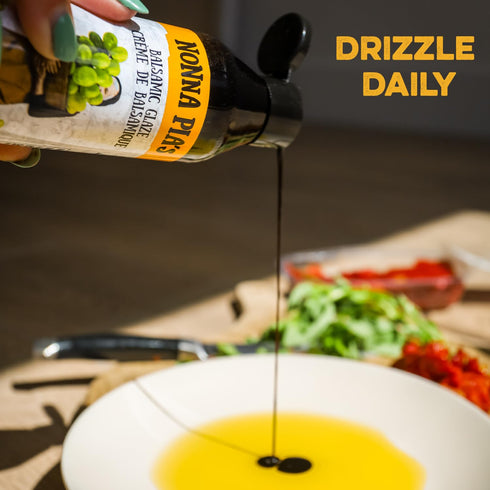 8.45oz (Pack 6) Nonna Pias Classic Balsamic Glaze - IGP Certified Balsamic Vinegar Glaze from Modena - Thick, Velvety