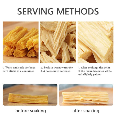 SXETBEAN 180g/6.34oz (1 Pack) Dried Bean Curd Sticks, Yuba Tofu Skin, Asian Dried Beancurd Stick for Stir-fry, Hot Pot