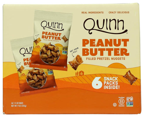 QUINN Peanut Butter Filled Pretzel Nuggets Snack Pack, 1.5 OZ
