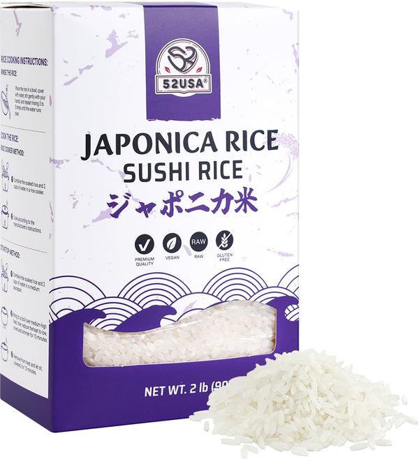 52USA Sushi Rice 2 Pound (32 Ounce), Premium Short Grain Rice, White