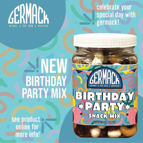 (Set 2, 8oz Germack - Birthday Party Snack Mix - Confetti Yogurt Pretzels, Yogurt Raisins, Dried Cranberries, Cashews