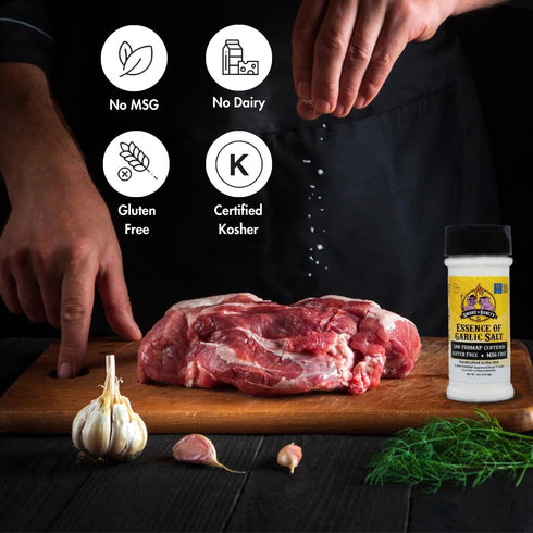 Smoke n Sanity Essence of Garlic Salt, Monash Certified Low FODMAP, Gluten Free, Kosher Seasoning - 4.0 Ounce