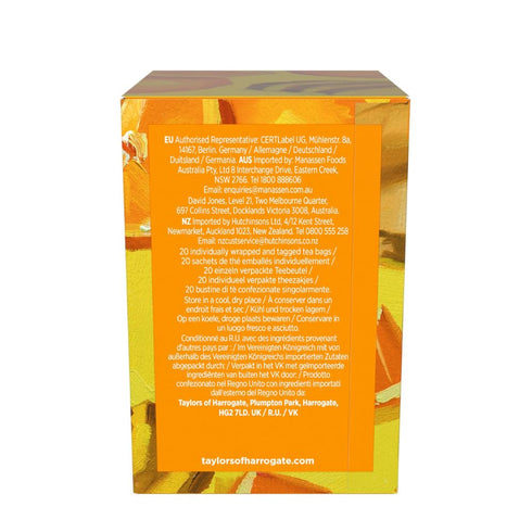 20 Count (Pack 1), 20 Taylors of Harrogate Mandarin & Ginger, Herbal Tea, Individually Wrapped Bags, of Zingy, Fragrant