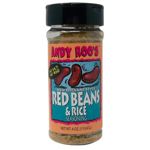Andy Roo's Salt-Free Red Bean Creole Seasoning, 4 Ounce Shaker (No MSG Blend)