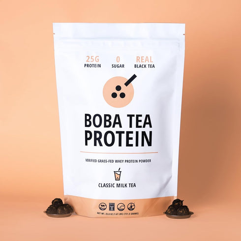 25g 19 Classic Milk Tea Protein Powder | Grass-Fed Whey Protein Isolate Powder | Gluten-Free & Soy-Free Bubble Tea