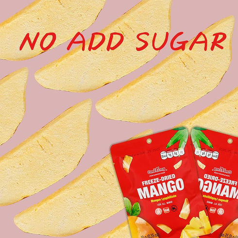 10 Pack Pack, 0.35 ONETANG Freeze-Dried Fruit Mango Chips, Single-Serve Non GMO, Kosher, No Add Sugar, Gluten free