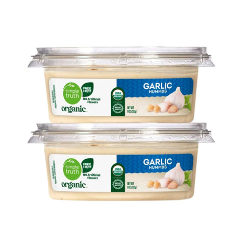 Generic Garlic Hummus, Creamy Chickpea Dip, Savory Ready to Eat Spread, 8 oz,