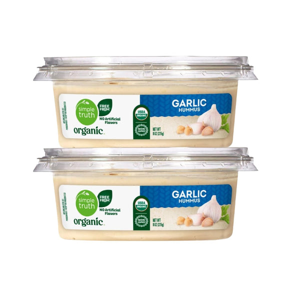 Generic Garlic Hummus, Creamy Chickpea Dip, Savory Ready to Eat Spread, 8 oz,