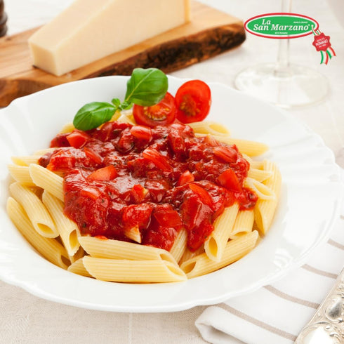 106 oz (#10 100% La San Marzano Large Can, Peeled Plum Tomatoes in Puree with Basil Leaf, Can), Premium Quality