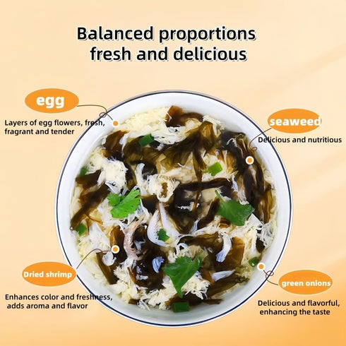 BAHWJCTO Pack Package. Seaweed Miso Soup Fast Food, Convenient Food, Vegetable Soup, Breakfast Fast Food. A Five