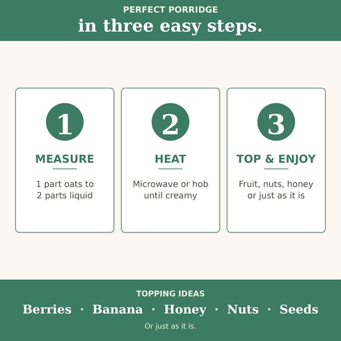 Stoats 26.5 oz (Pack 3) Traditional Scottish Porridge Oats, Whole Grain, Vegan, No Added Sugar, Palm Oil Free, Pouches