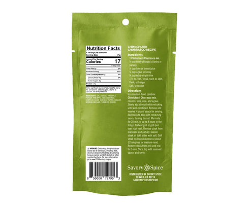 (1.5 oz) Savory Spice Chimichurri Churrasco Spice & Easy - Brazilian Steak Seasoning & Dry Chimichurri Marinade