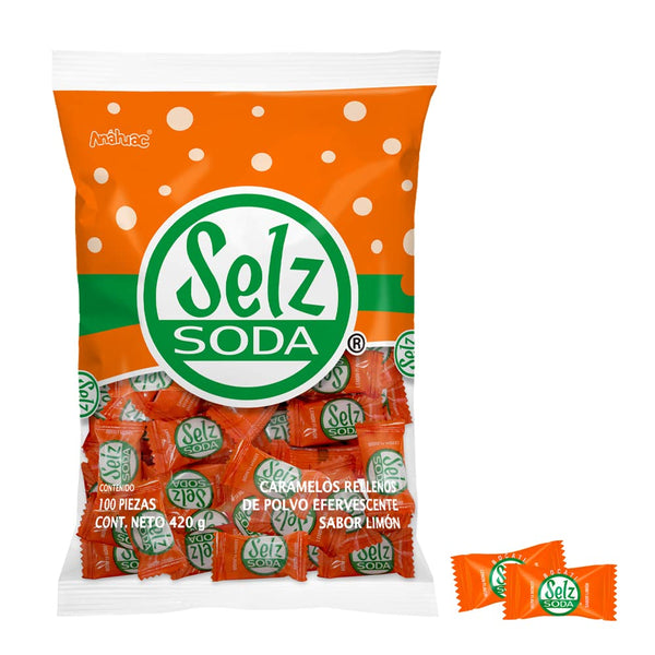 Selz Soda Lemon Powder Filled Hard Candy 14.82 Oz by