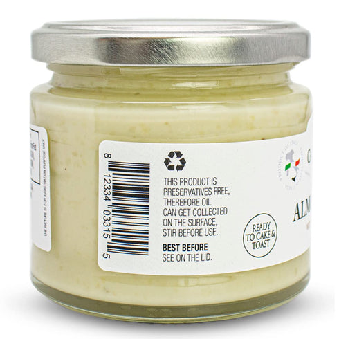 (6.35oz 180 CAMPO D'ORO - Almond Butter, Sweet Creamy Almond Spread, - g), Product of Italy, Made in Sicily. NON-GMO