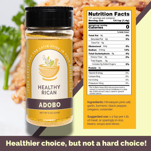 30 Healthy Rican Adobo Sazon Sofrito Seasoning and Herbs Mix Dry Non GMO No Preservatives MSG Artificial Coloring