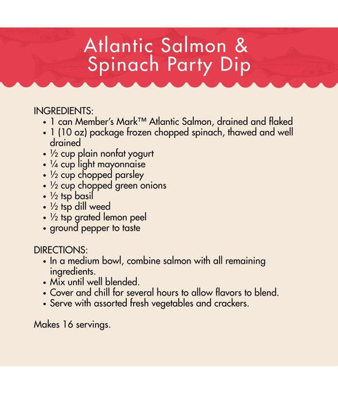 Generic 7 oz (Pack 5) Member Mark Canned Atlantic Salmon, of | Wild-Caught, Readyy-to-Eat High Protein Seafood |