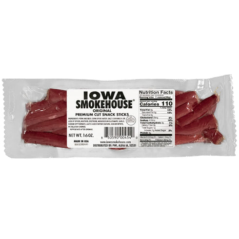 IOWA SMOKEHOUSE Premium Cut Snack Sticks, Original - Perfect Snacking, Ready to