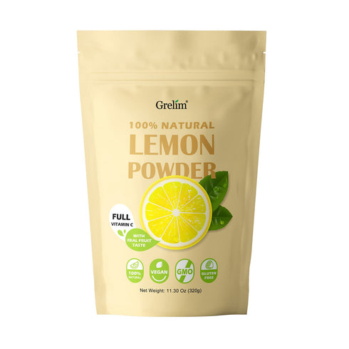 Grelim Lemon Powder 11.30 Oz, 100% Freeze Dried Powder, Filler Free, Gluten-Free,
