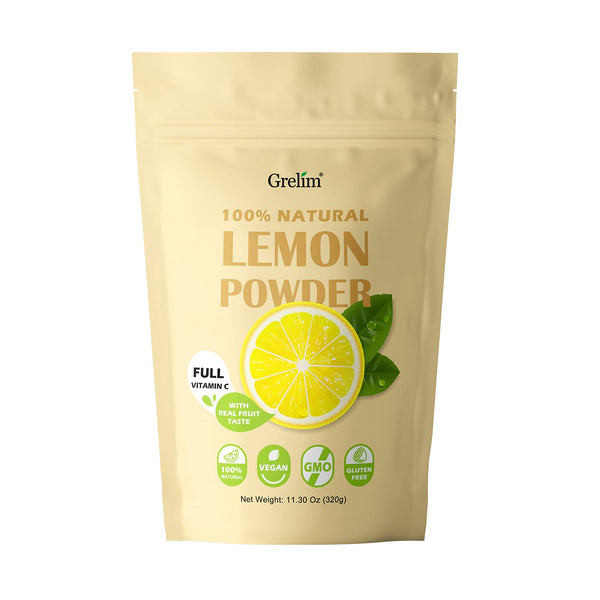 Grelim Lemon Powder 11.30 Oz, 100% Freeze Dried Powder, Filler Free, Gluten-Free,