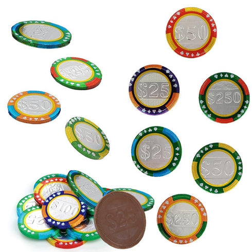 (2 Fruidles Casino Poker Chips - Belgian Milk Chocolate Coins, Kosher Certified Dairy, Non GMO Pounds)