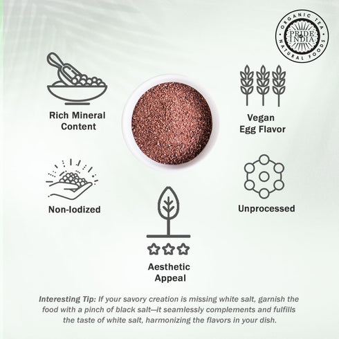(4.8 oz) 84+ Pride Of India - Himalayan Black Rock Salt - Fine Grind, - Kala Namak, Contains Minerals, Perfect