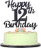 LVEUD 12th Birthday Cake Topper, Happy Birthday Black Flash 12th Cake Ornament