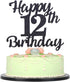 LVEUD 12th Birthday Cake Topper, Happy Birthday Black Flash 12th Cake Ornament