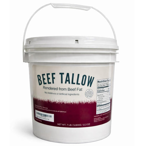Drip Co Beef Tallow for Cooking 7 LB Bulk Pail w/Safety Seal No Additives