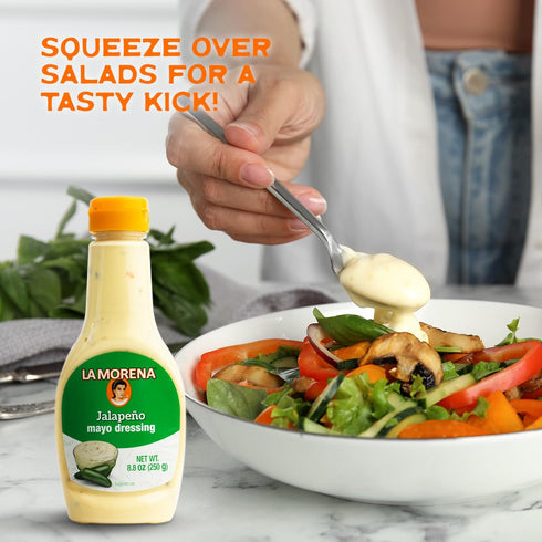 8.8oz (1 (Pack 3) La Morena Jalapeo Mayo Dressing, Perfect for Sandwiches, Salads, and More, unit)