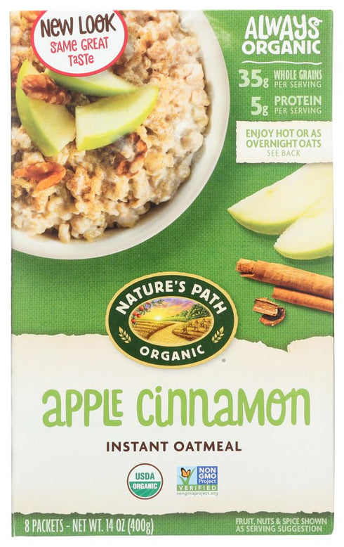 Nature's Path Organic Hot Oatmeal, Apple Cinnamon (Pack of 3) 14 Oz.